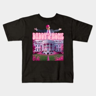 Trump-Pink-Daddys-Home Kids T-Shirt